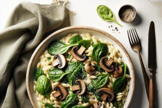 Velvety Spinach & Mushroom Orzo: A Creamy Delight Recipe