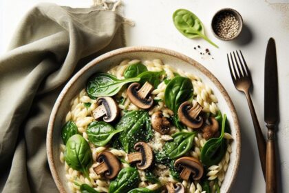Velvety Spinach & Mushroom Orzo: A Creamy Delight Recipe