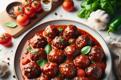 Savory Beef Meatballs Simmered in Rich Marinara Sauce