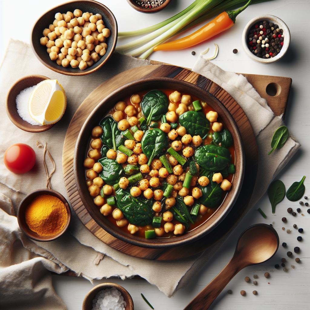 Hearty Chickpea and Spinach Stew: Nutritious Comfort Bowl