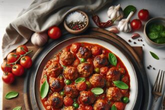 Savory Turkey Meatballs Simmered in Rich Tomato Sauce