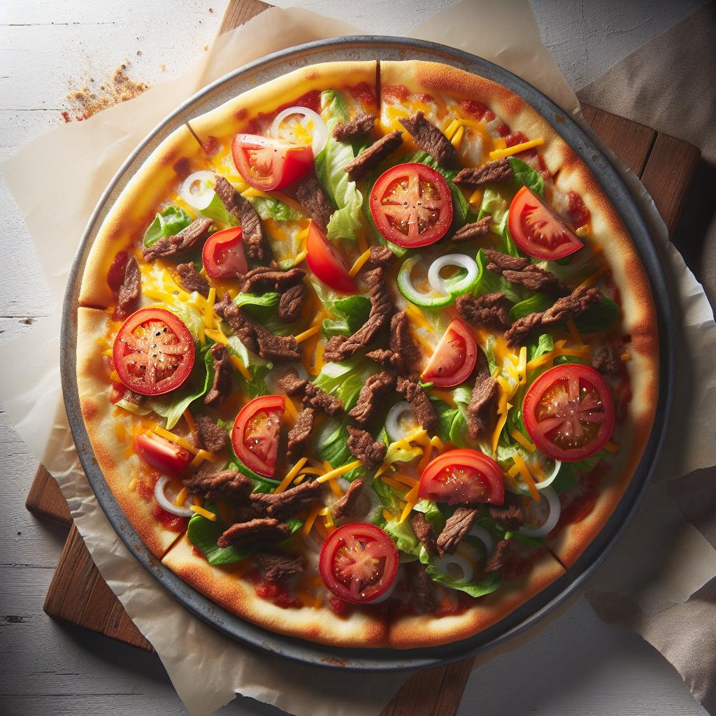 Savor the Fusion: Irresistible Beef Taco Pizza Delight