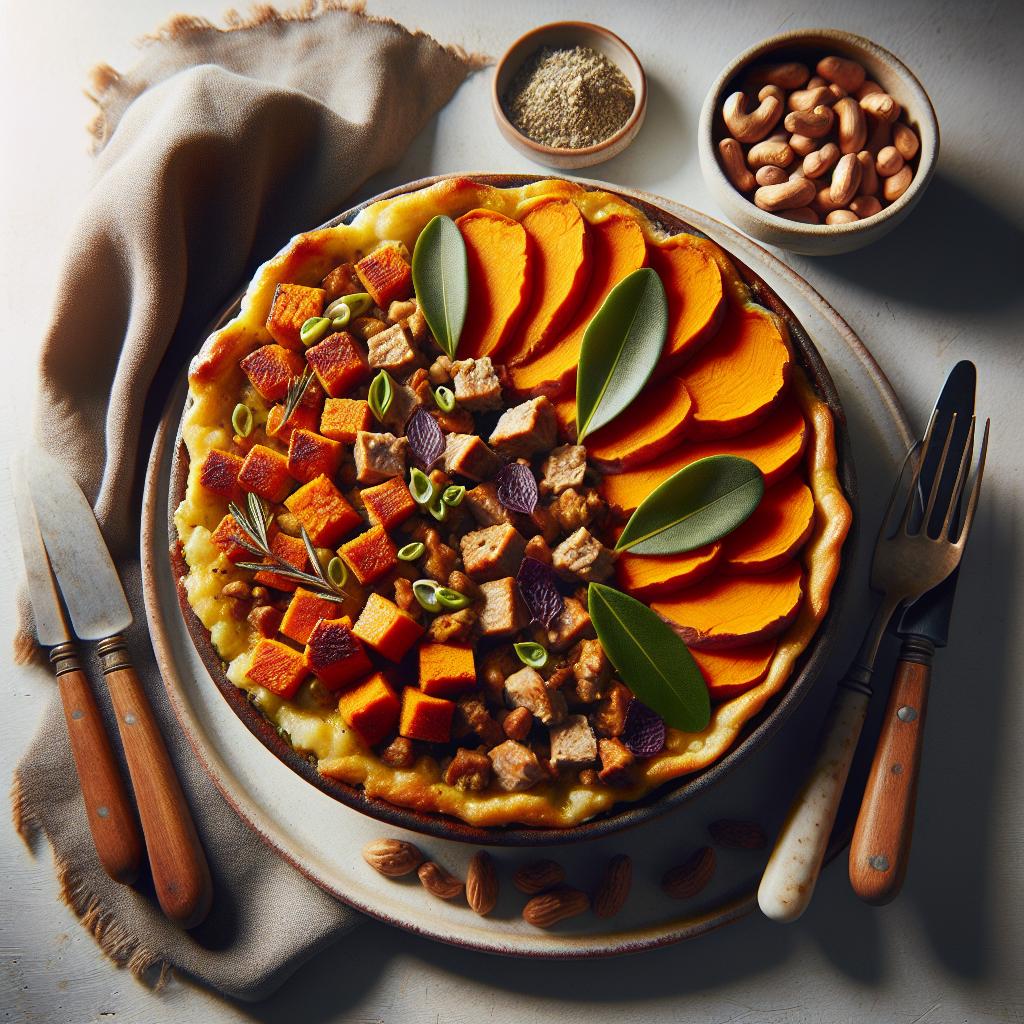 Hearty Turkey Shepherd's Pie with Nutty Sweet Potato Topping