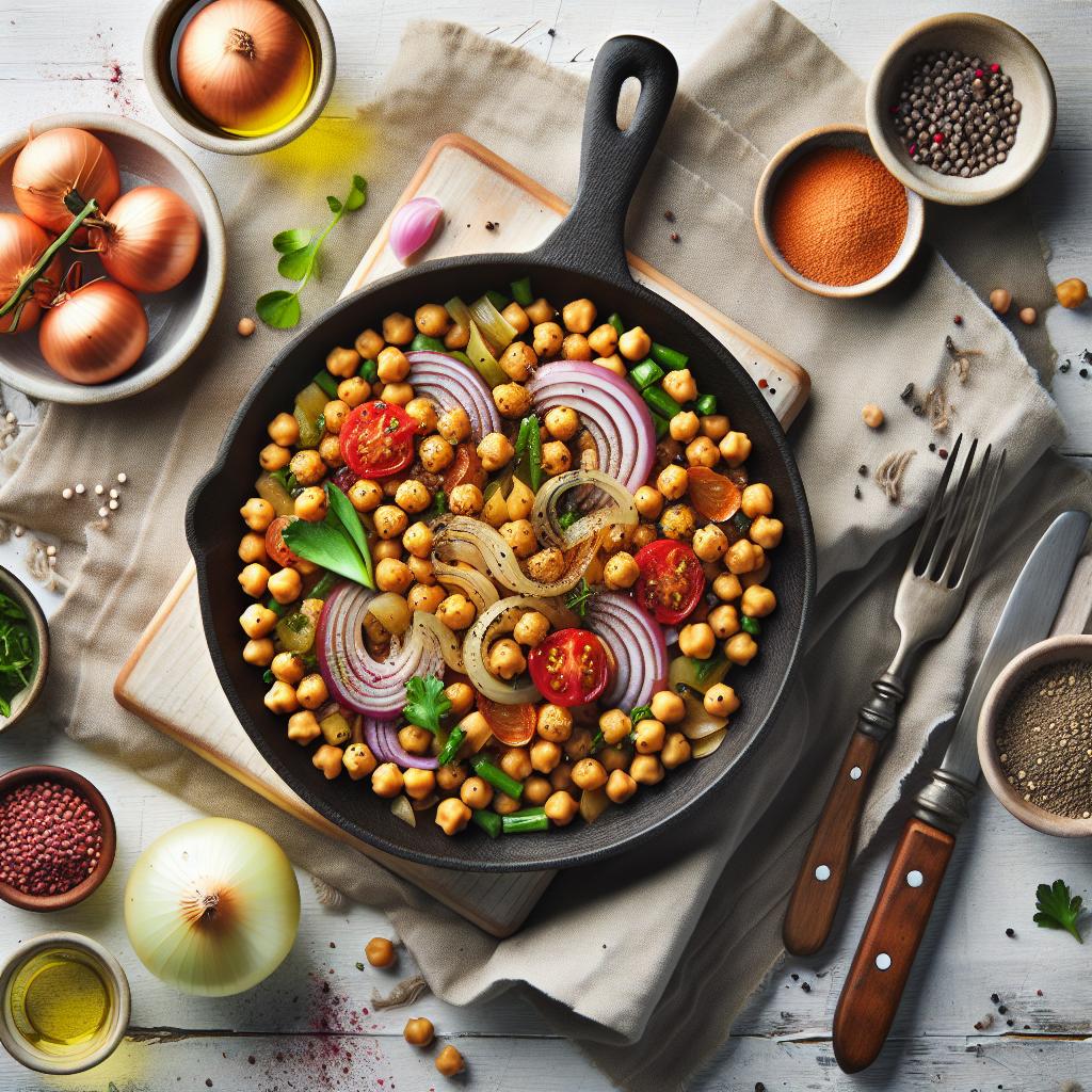 Savor the Flavor: Chickpea and Onion Skillet Delight