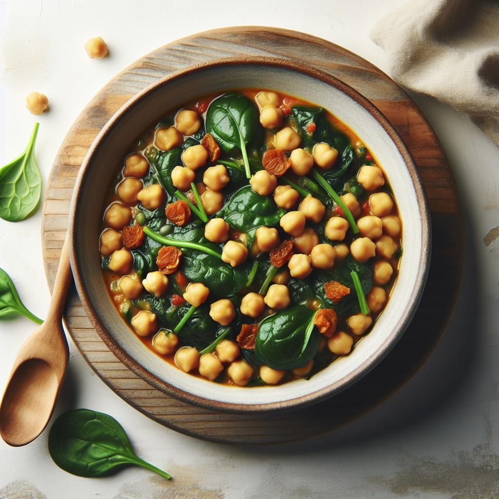 Hearty Chickpea and Spinach Stew: Nutritious Comfort Bowl