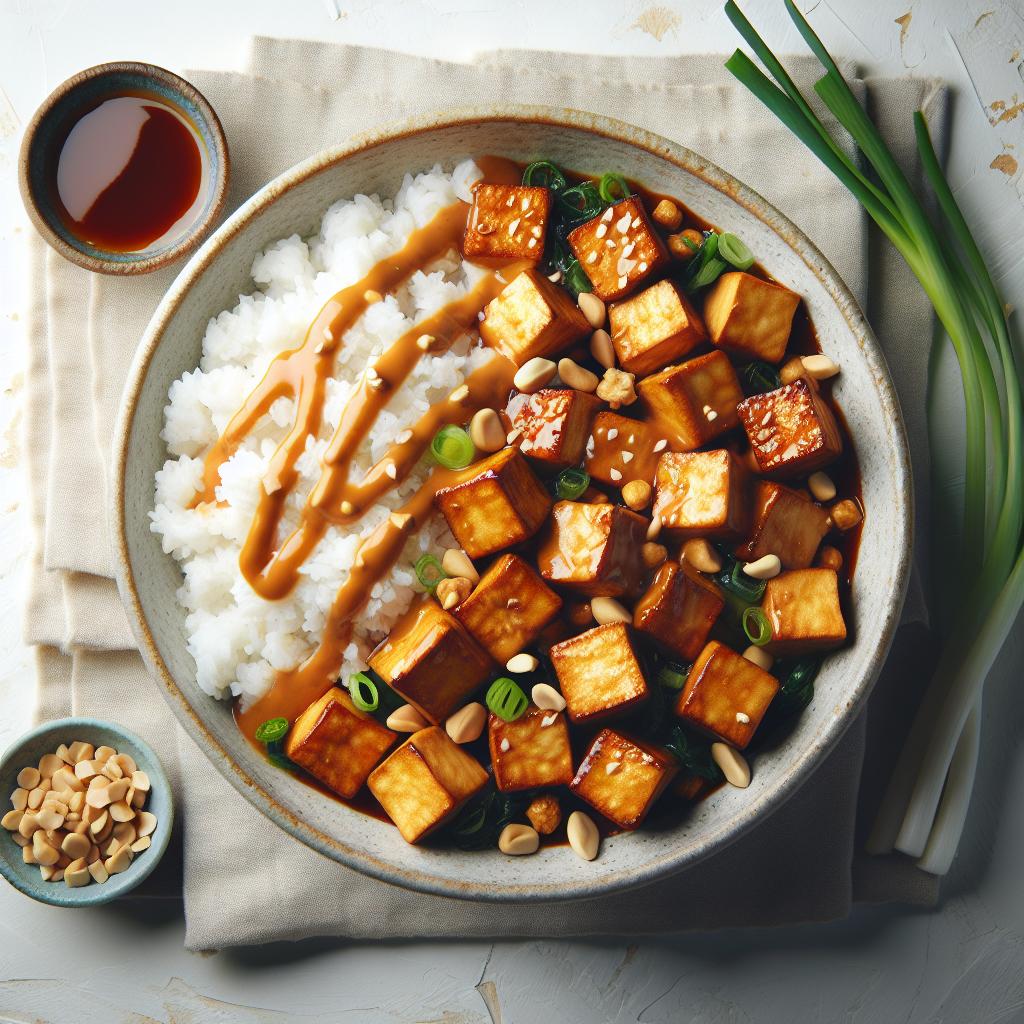 Crunchy Crispy Tofu with Irresistible Peanut Sauce Magic