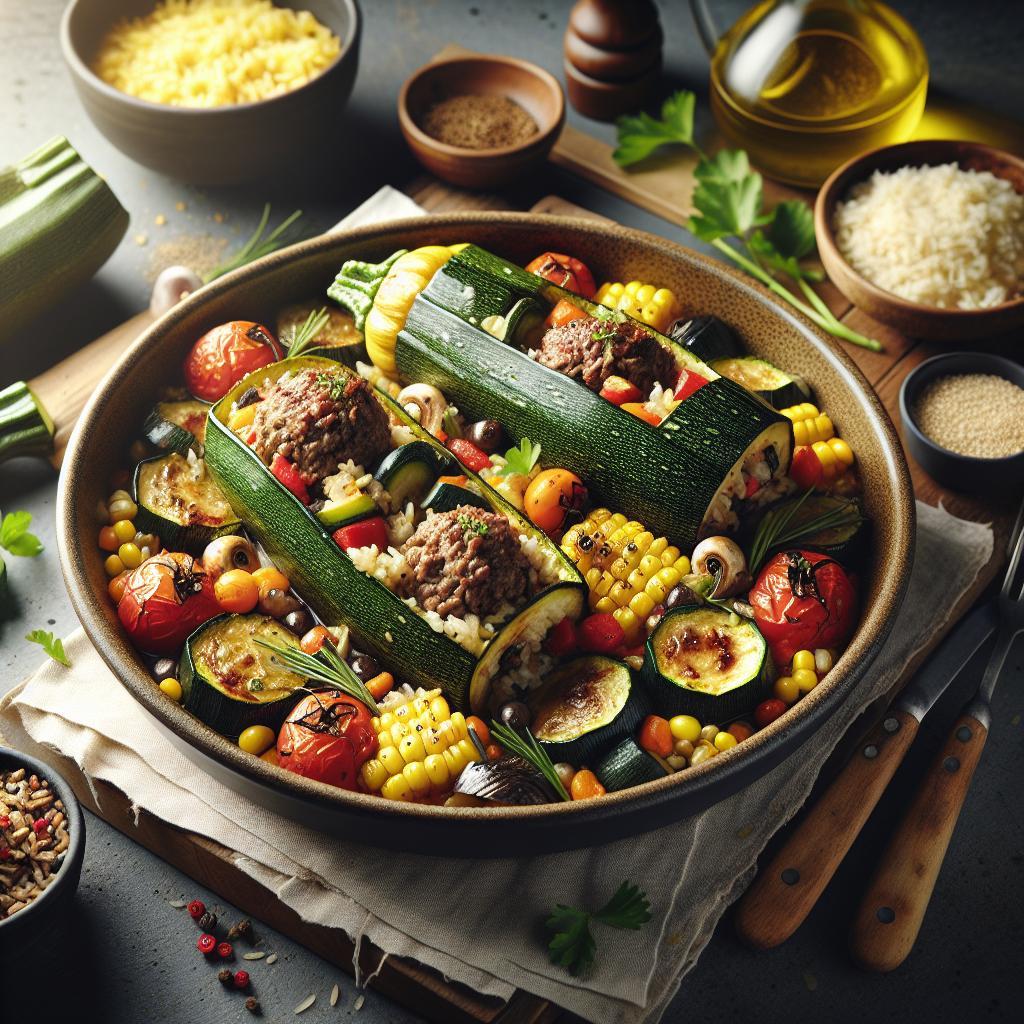 Hearty Beef and Rice Stuffed Zucchini: A Savory Delight