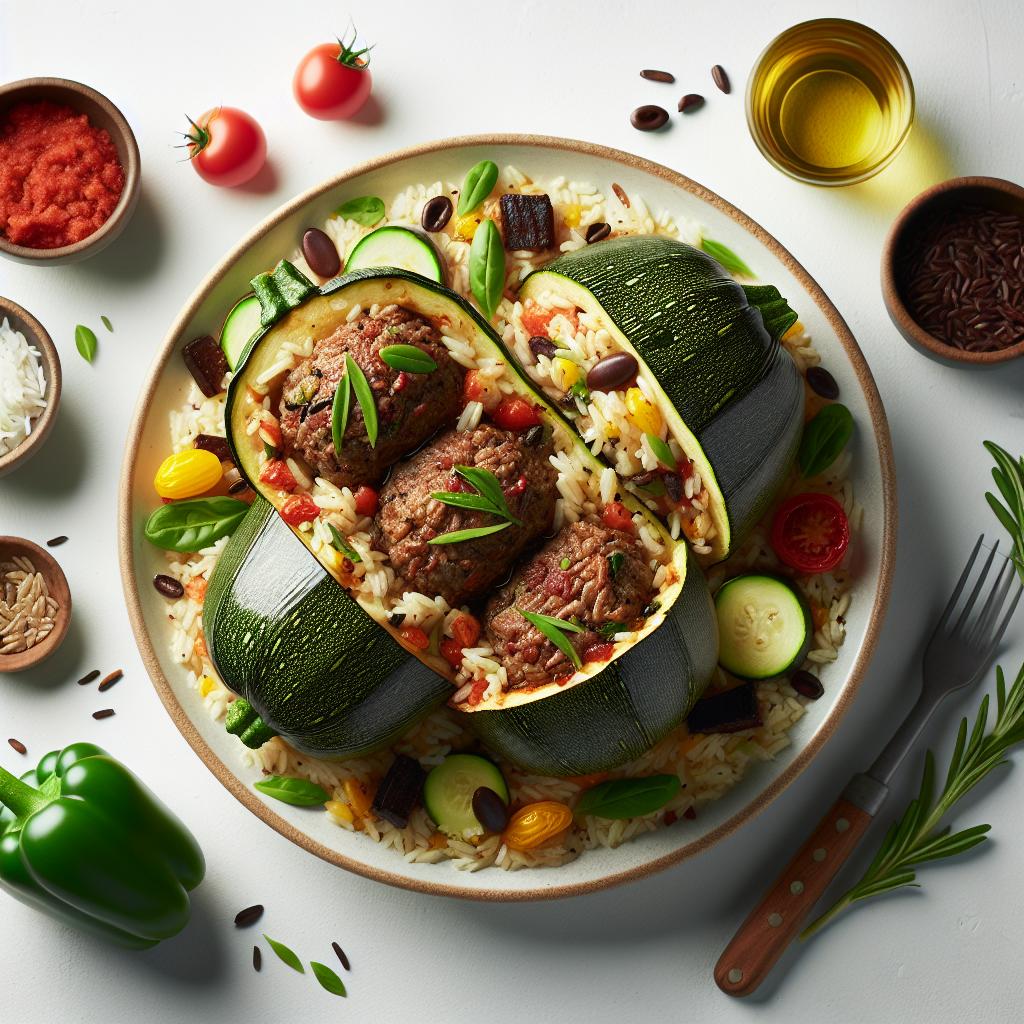 Hearty Beef and Rice Stuffed Zucchini: A Savory Delight