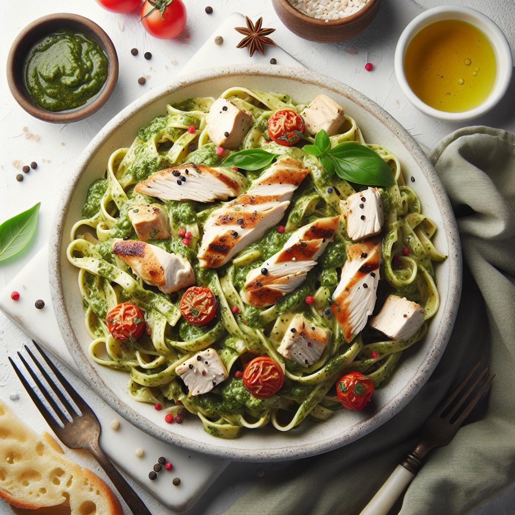 Savor the Flavor: Creamy Pesto Chicken Pasta Delight